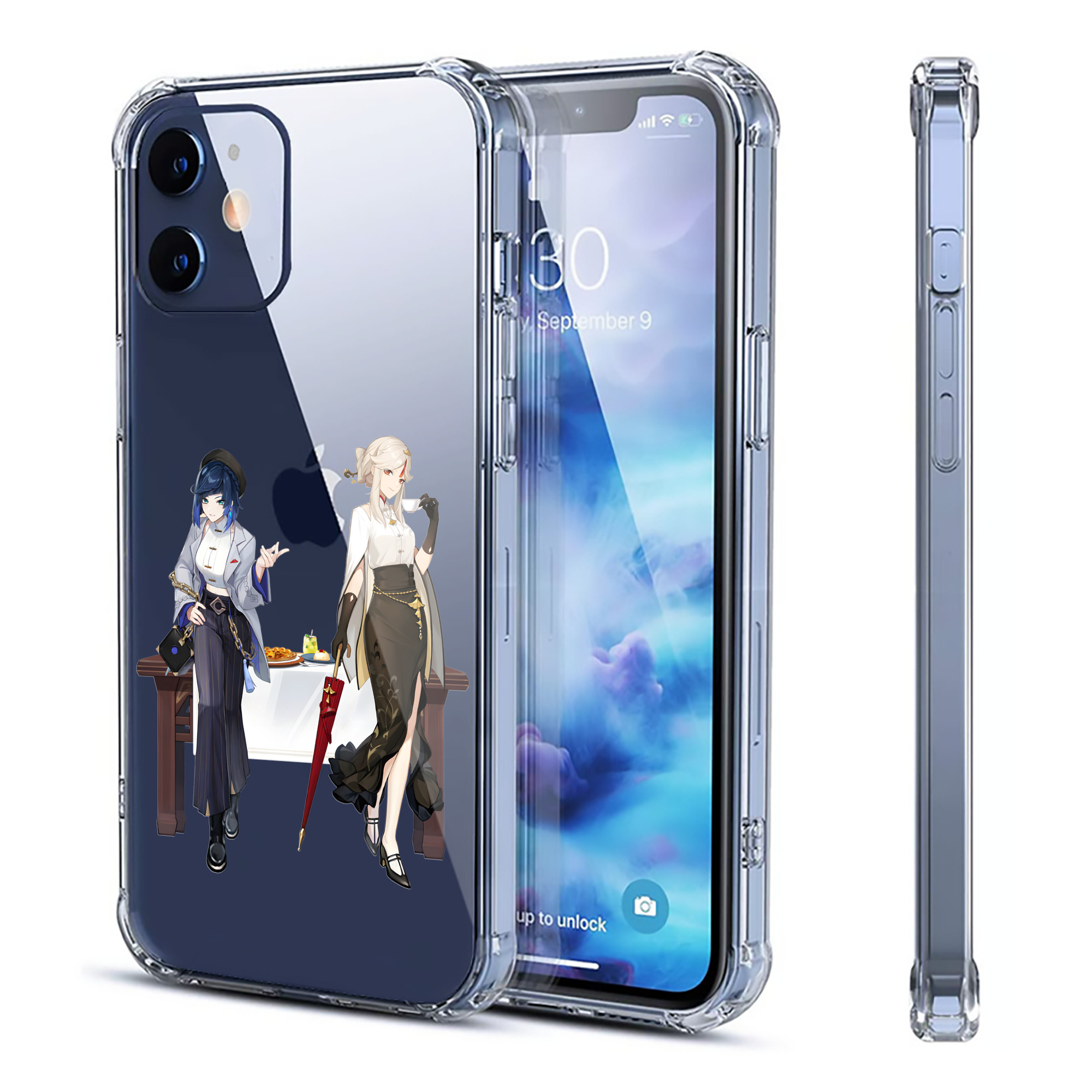 げんし神 夜兰 やらん genshin Yaran 【iPhone 12シリーズ対応】透明スマホケース（クリアソフトケース）